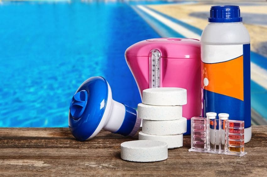 Pool maintenance with adequate chlorine levels