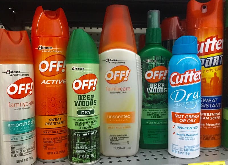 Commercially available mosquito repellents