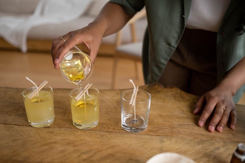 Pour the Wax into the Glass jar or Candle mould