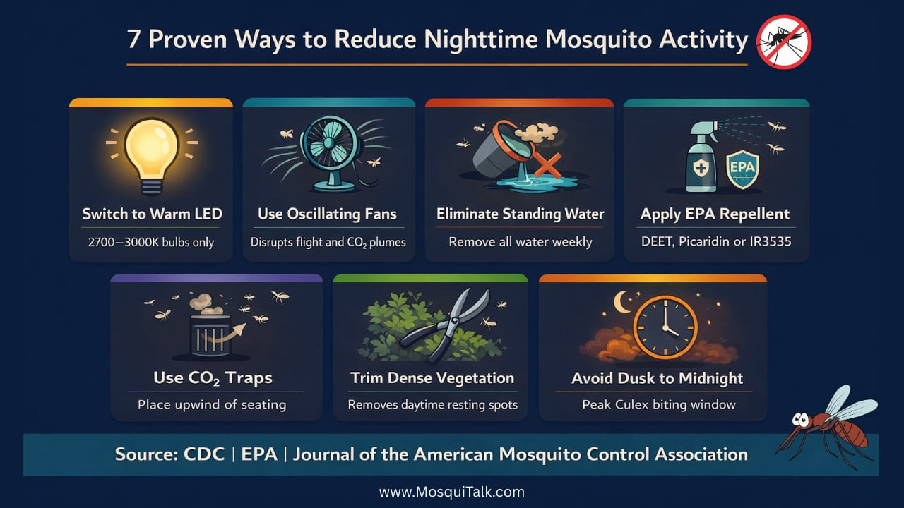 7 Ways to reduce nighttime mosquito activity