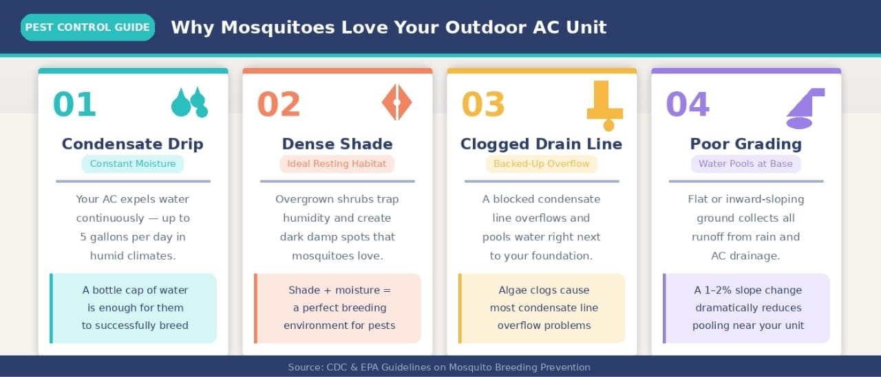 Four main reasons your outdoor AC unit attracts mosquitoes