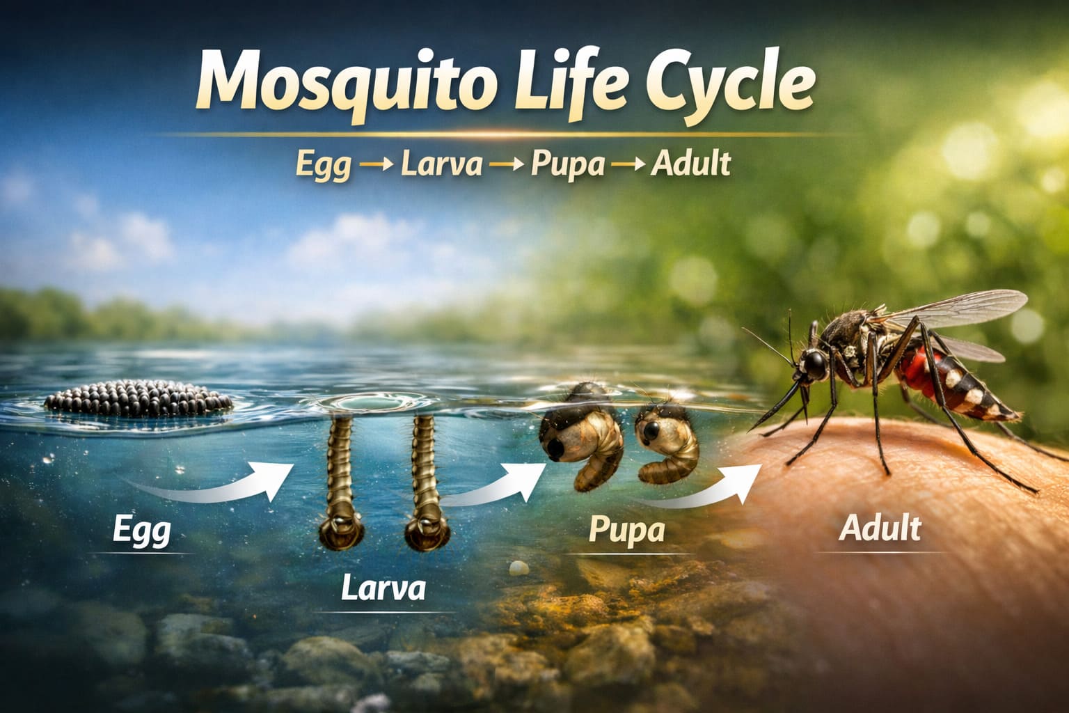 4 Stages of the Mosquito Life Cycle