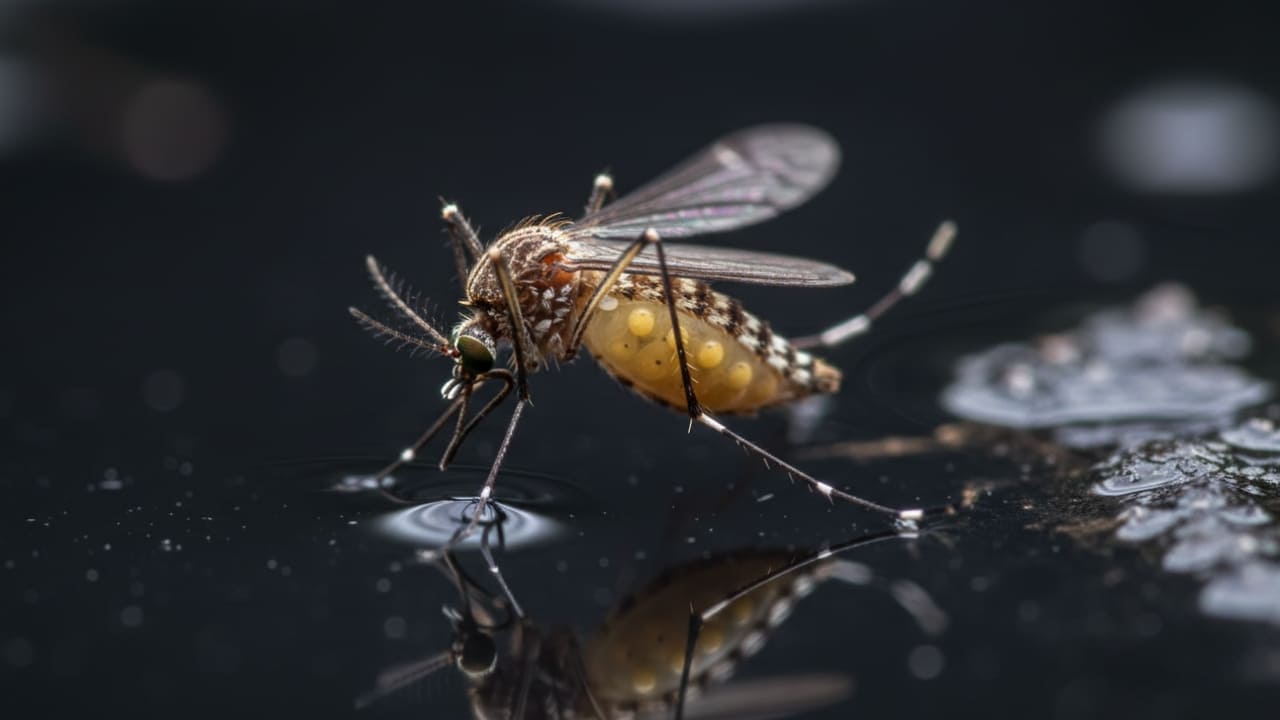 Female Mosquito in Standing water