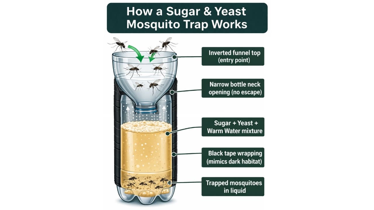 How Homemade Sugar and Yeast Mosquito Trap Works
