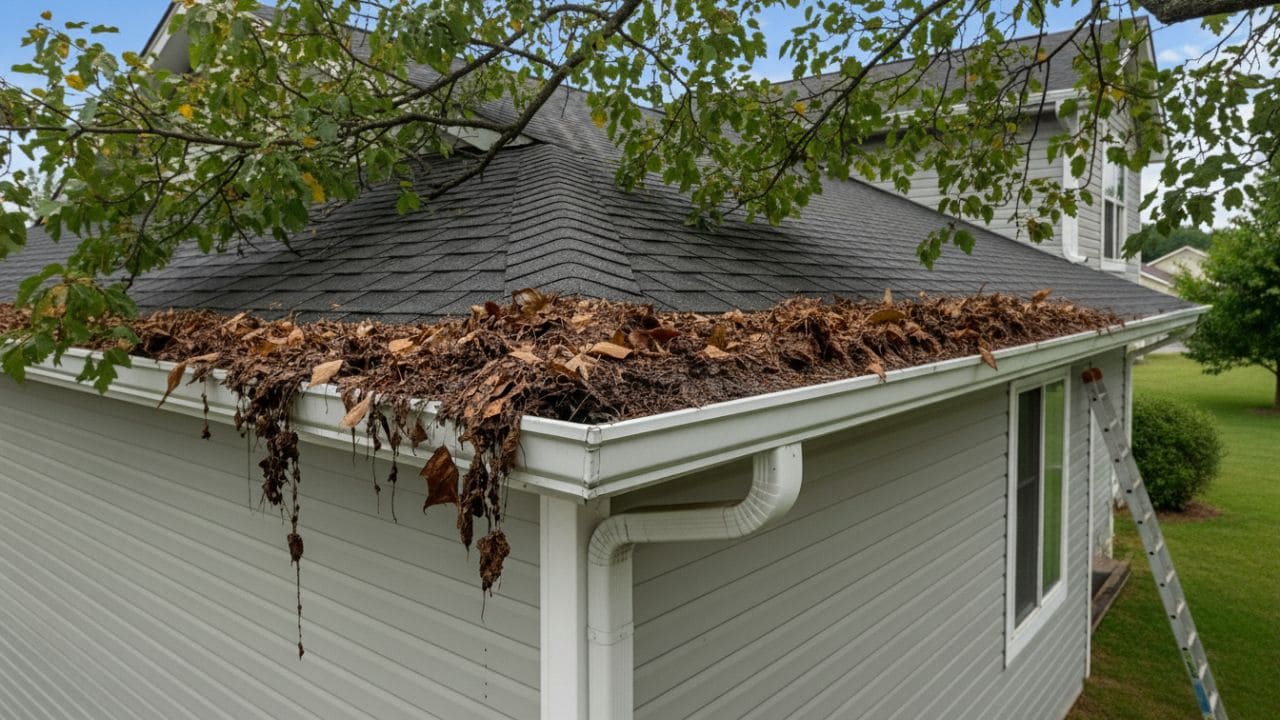Mosquitoes Breeding in Clogged Gutters