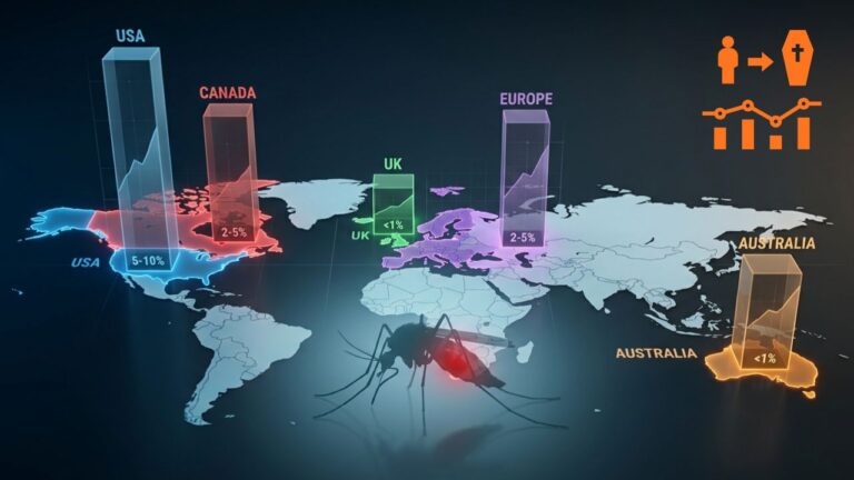 West Nile Virus Mortality Rate Comparison US, Canada, UK, Europe, Australia