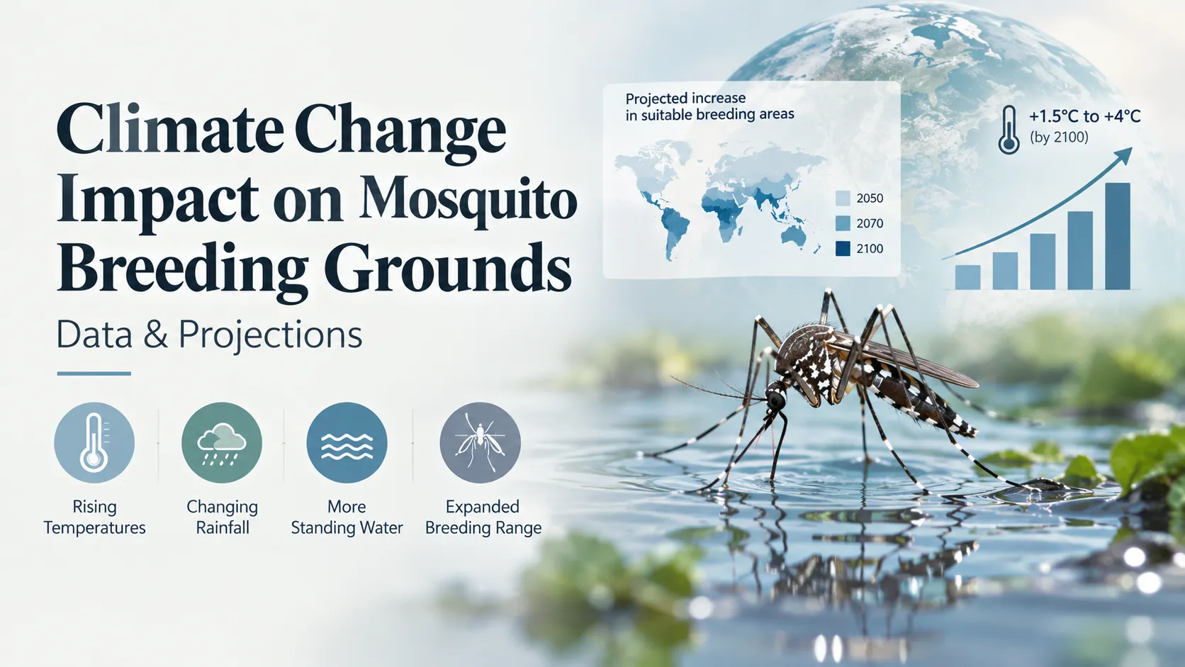 Climate Change and Mosquito Breeding Grounds Data, Mechanisms and Projections
